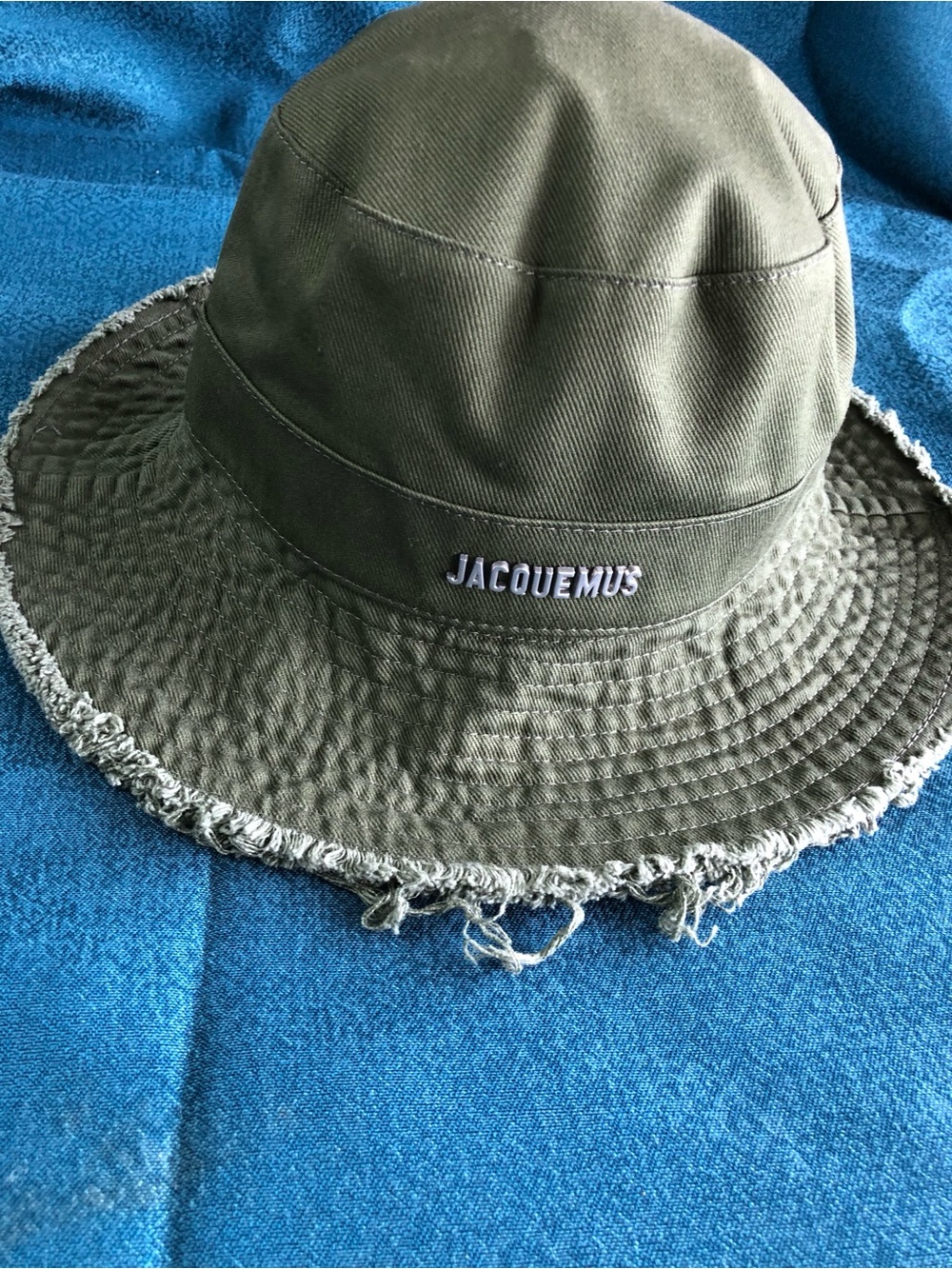 Jacquemus Embellished Frayed Twill Bucket Hat